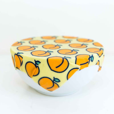 Beeswax wraps Australia | Designer home kitchen food storage | Just peachy peach design food wraps | bronwyn Kidd | sandwich lunch wrap SUSTOMi your freshly organised life
